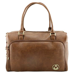 DOUBLE ZIP SATCHEL REDWOOD CHESTNUT