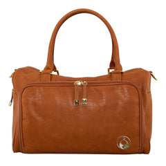 DOUBLE ZIP SATCHEL AMBER TAN