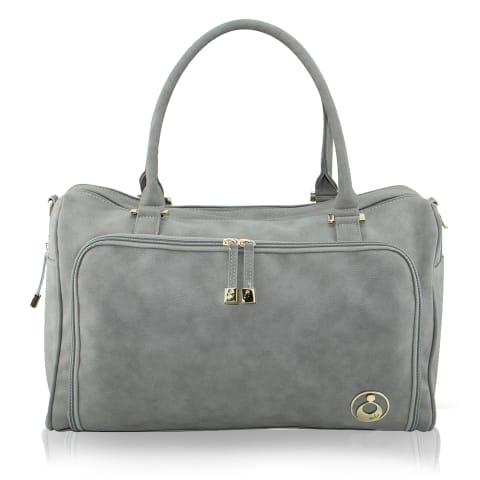 DOUBLE ZIP SATCHEL STONE GREY