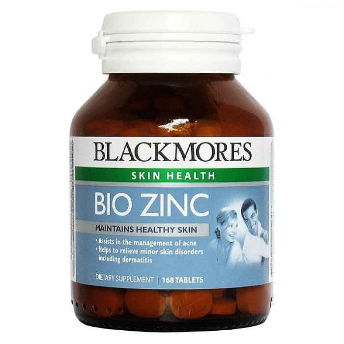 Blackmores Bio Zinc Tablets for immune support - 168 Tablets for healthy skin and skin disorder management.