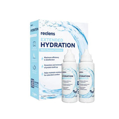 Reclens Extended Hydration MPDS 2x100ml Contact Lens Solution Keeps Lenses Moist and Clean