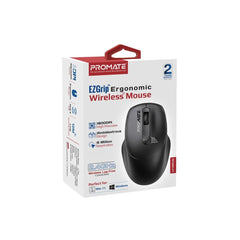 PROMATE EZGrip Ambidextrous Ergonomic Wireless Mouse