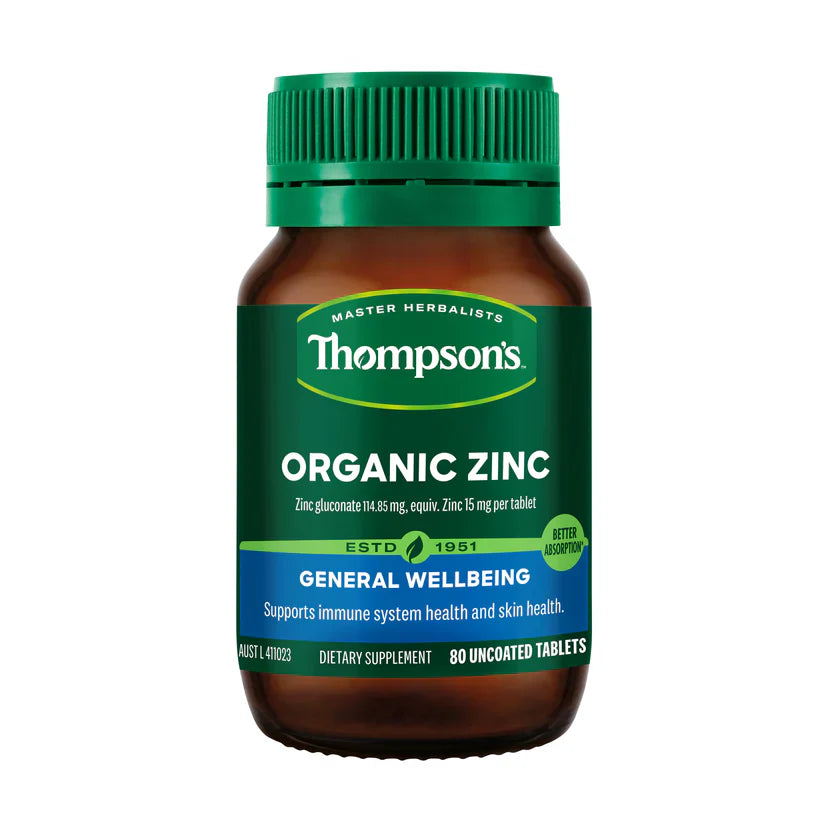 Thompsons Organic Zinc 80 Tablets - DominionRoadPharmacy