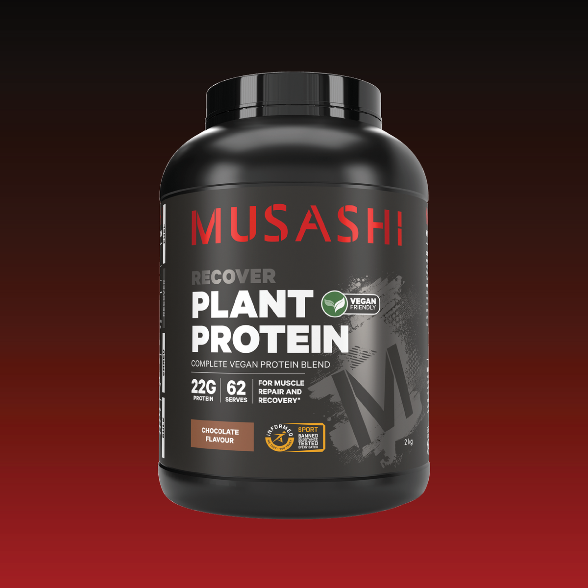 Musashi Plant Protein Chocolate 2kg – Vegan Plant-Based Protein Powder