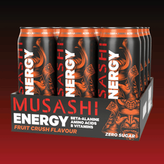 Musashi Energy Drink Fruit Crush 12 x 500ml – Sports Energy Drink Can