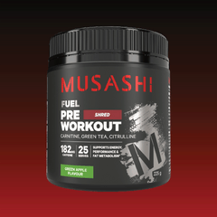 Musashi Pre Workout Shred Green Apple 225g – Shred Pre-Workout Powder