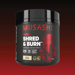 Musashi Shred & Burn Vanilla 340g – Lean Protein Powder