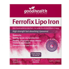 Good Health Ferrofix Lipo Iron Energy and Pregnancy Support Dietary Supplement 20 Sachets