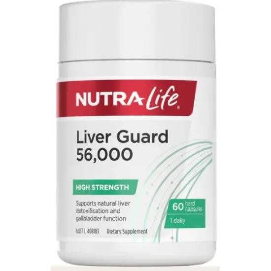 Nutralife Liver Guard 56,000 High Strength Liver Support Capsules For Detoxification And Digestive Health 60 Capsules