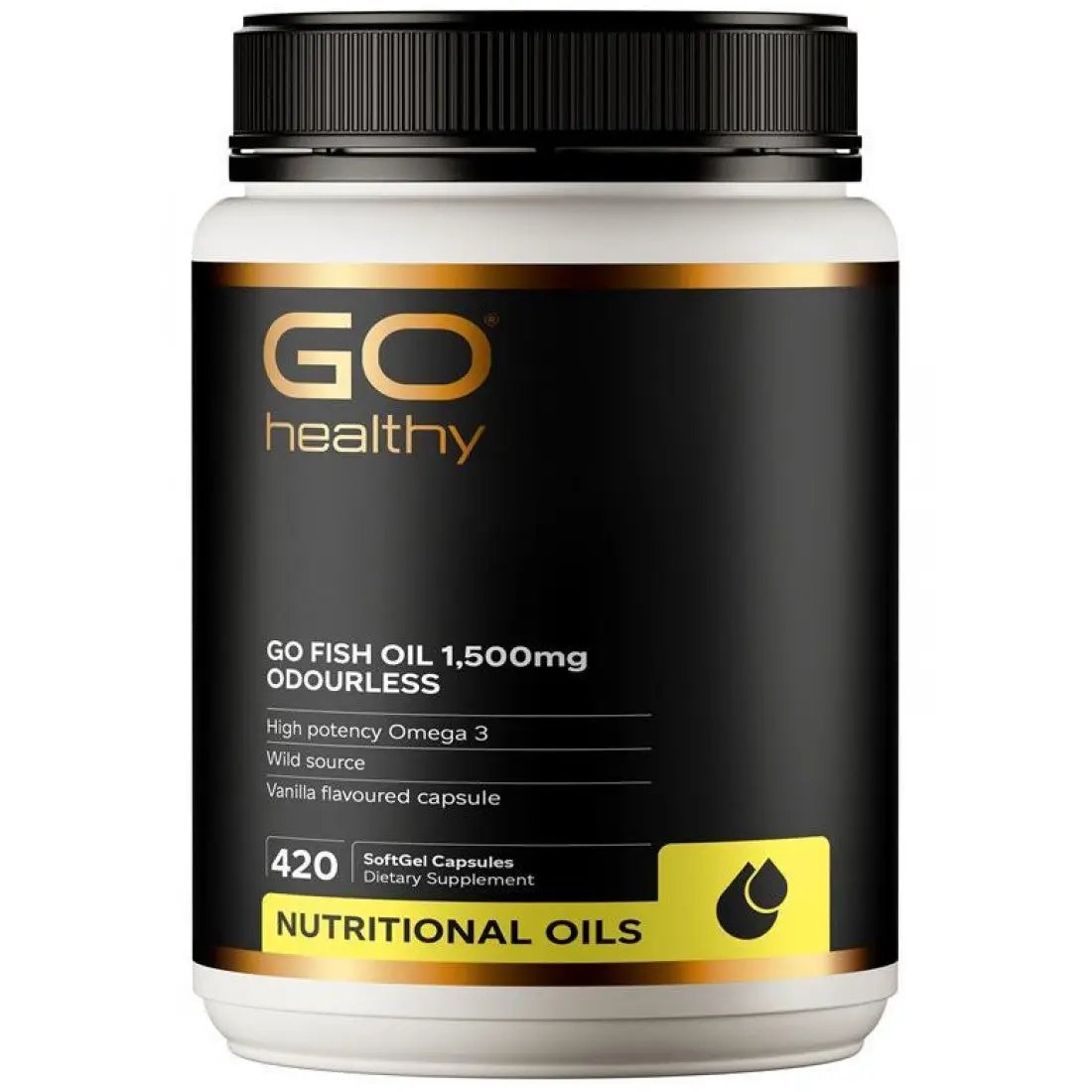 Go Healthy Fish Oil Supports Heart Health With High Potency Omega-3 Dietary Supplement