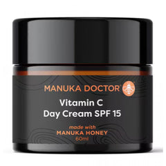 Manuka Doctor Vitamin C Day Cream SPF 15 jar on a white background