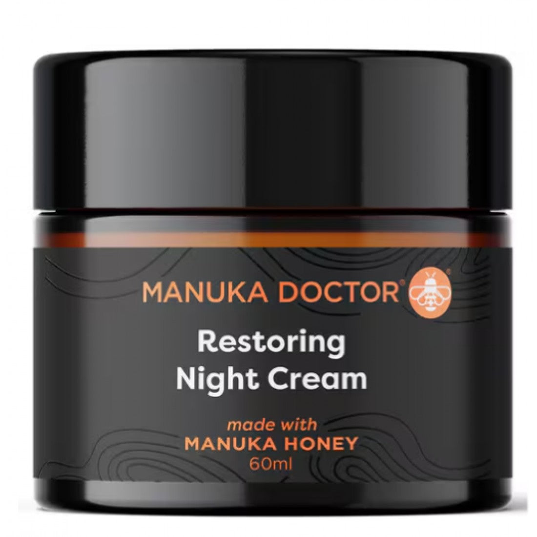 Manuka Doctor Restoring Night Cream jar on a white background