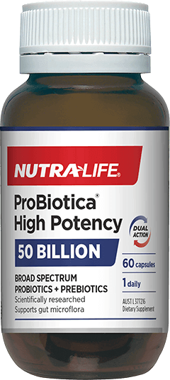 Nutralife Probiotica 50 Billion High Strength Caps 60 50 billion probiotics,Digestive probiotic,gut probiotics,issues,nutralife probiotic,Nutralife Probiotica 50 Billion,organic probiotic,prebiotic,probiotic,probiotics