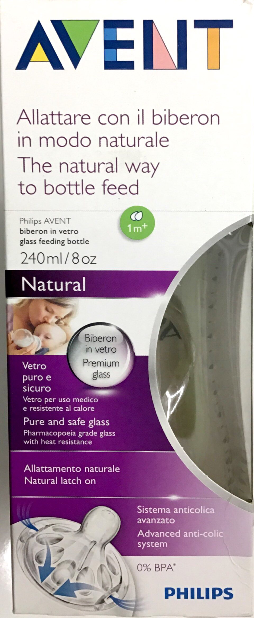 Avent Natural Glass bottle 240 ml - Pakuranga Pharmacy