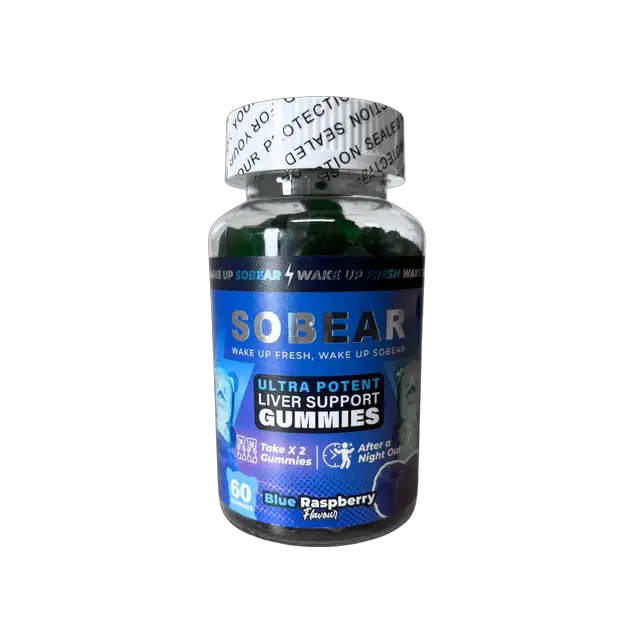 SOBEAR Hangover Gummies Ultra Potent Liver And Electrolyte Support Dietary Supplement 60 Count Bottle