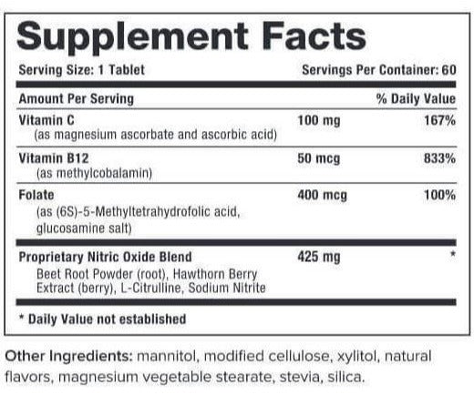 HumanN Neo40 Professional Nitric Oxide Formula Supports Healthy NO Levels and Circulation Dietary Supplement 60 Tablets