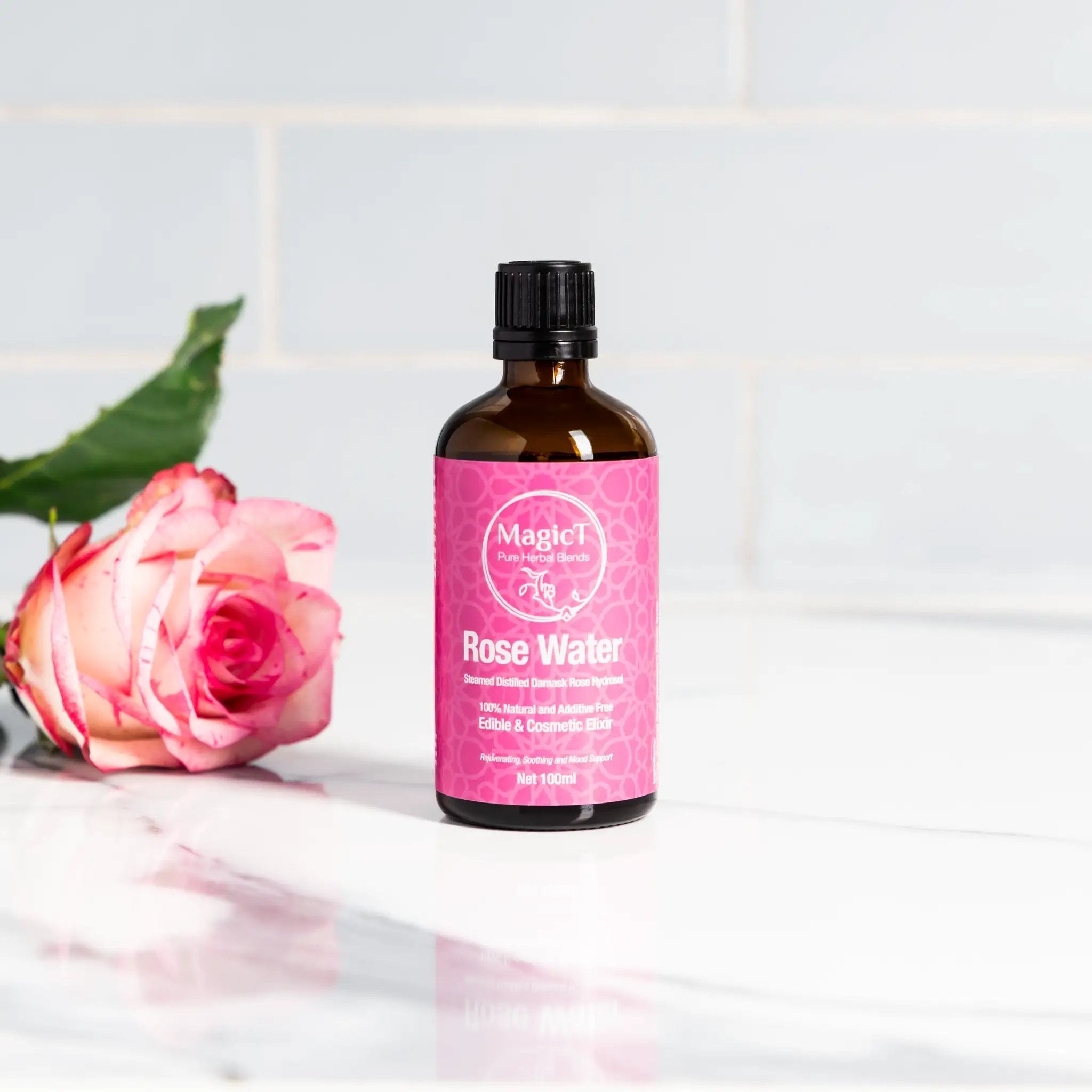 MagicT Distilled Hydrosol Rose Water Hydrates Skin Facial Mist 100ml