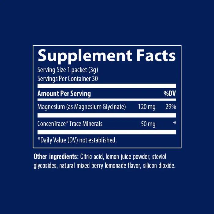 Trace Magnesium Glycinate Stick Pack | 120 mg per serving | Powder | Supports restful sleep and digestive health