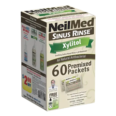 NeilMed Sinus Rinse Premixed Refill Packets With Xylitol, 60ct congestion of the Sinus,Daily Nasal Hygiene,Dryness,Moisturization,Nasal Allergies,Nasal Irritation,Nasal Stuffiness,Post-Nasal Drip,Saline Nasal Irrigation,sinus,sinus cleanse,Sinus Congestio