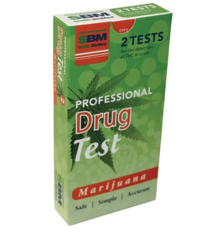 SBM 2 Test Packs for THC detection test kits, detecting marijuana in urine, safe and accurate results.