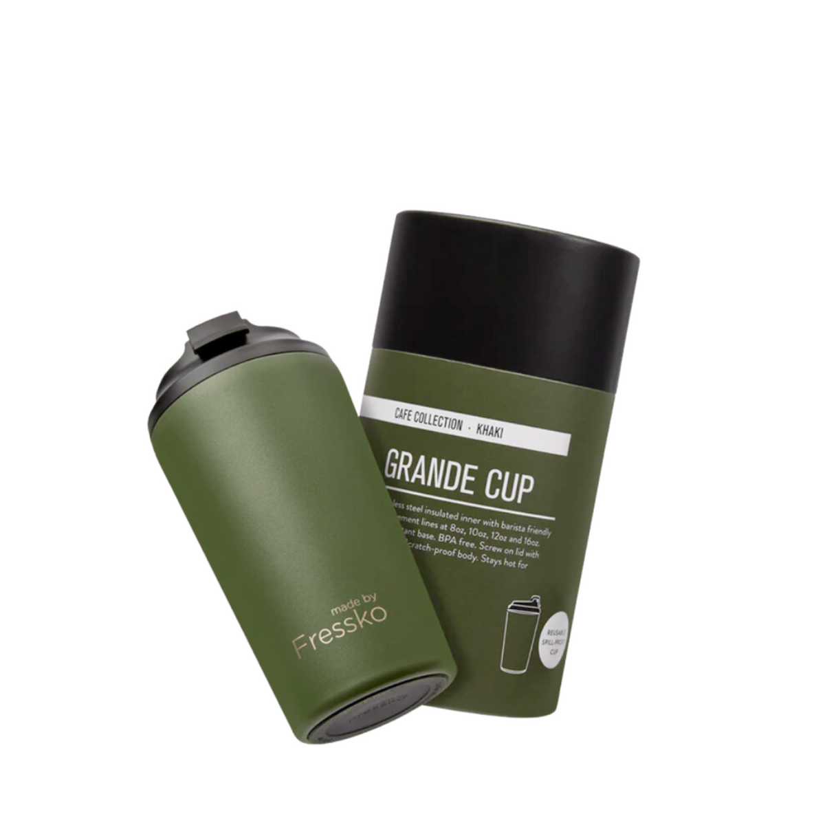 Fressko Grande Reusable Cup Khaki 475ml