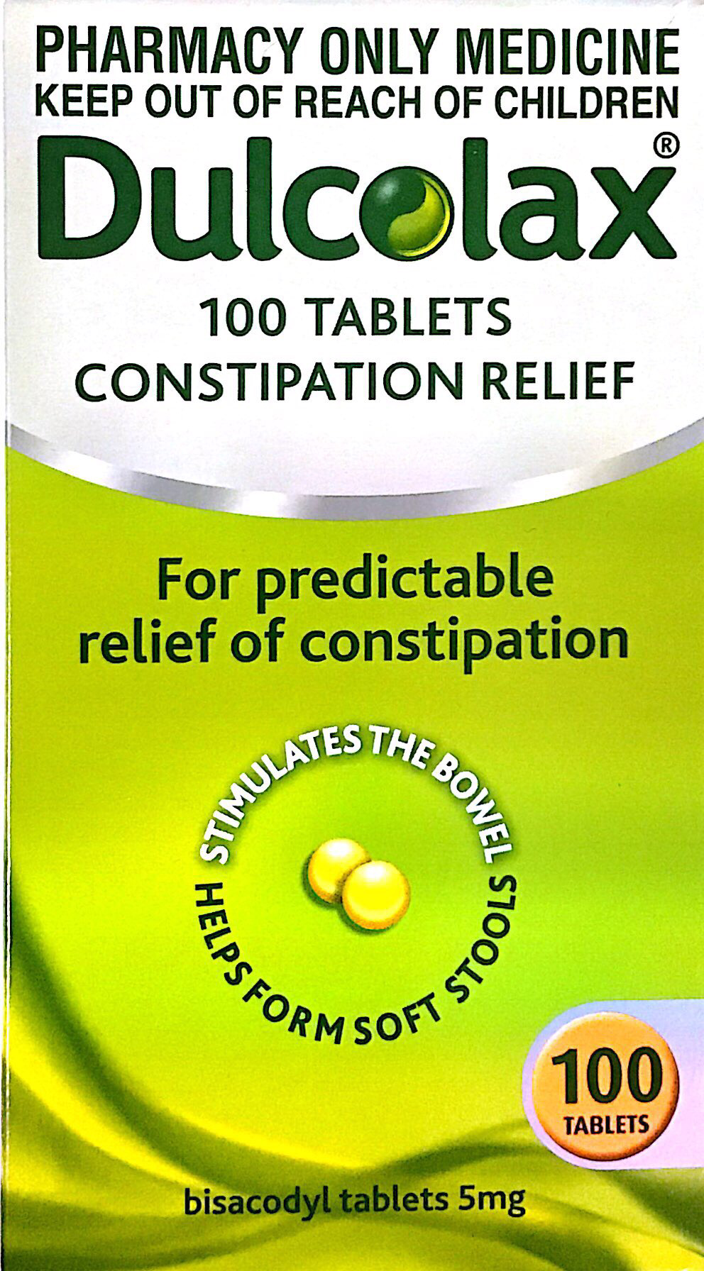 Dulcolax Constipation relief 5 mg 100 Tablets bisacodyl,constipation,ducolax,dulcolax,issues