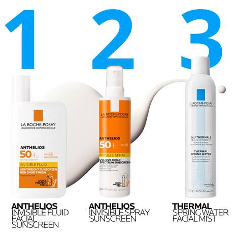 La Roche-Posay's Anthelios Invisible Spray Spf50+ 200ml Acne-Prone,all skin tones,Anthelios Ultra Cream Xl Spf 50+ 50ml,Anthelios Ultra-light Invisible Fluid Tinted Spf50+ 50ml,Anthelios Uv Clear Sunscreen Spf 50,Dry Touch Spf 50+,Dry Touch Tinted Spf 50+