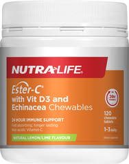 NUTRALIFE Ester C 1000mg+ VitD + Echinacea 120'S Lemon Lime