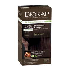 Biokap Nutricolor Delicato Rapid 4.05 Chocolate Chestnut Permanent Hair Dye biokap,hair dye,issues,naural hair color