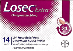 Losec Extra Omeprazole 20 mg 14 tablets acid reflux,acidity,better price than chemist warehouse,better than chemist warehouse,bloating,cheaper than chemist warehouse,cheaper then chemist warehouse,chemist warehouse,gastric,heart burn,indigestion,issues,lo