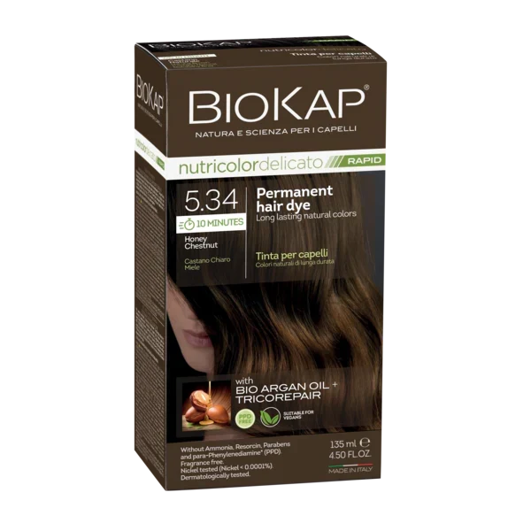 BioKap Delicato Rapid 5.34 Honey Chestnut Hair Dye 135ml