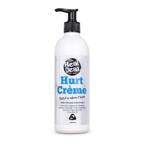 Real Deal Hurt Creme 500ml afterburner sunburn,anti flamme,arnica,bruises,bumps,calendula,deep heat,dencorub,Echinacea,fisiocream,inflammation,issues,Peppermint oil,post-surgery,real deal,sprains,stings,strains,sunburn