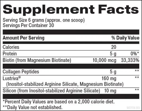 Designs For Beauty Beyond Brilliance Collagen Powder Supports Hair, Skin & Nails Dietary Supplement (180 g)