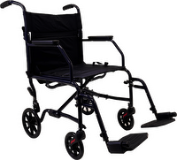 Economy Transit Wheelchair Budget-Friendly Design Durable Steel Frame Black Nylon Upholstery