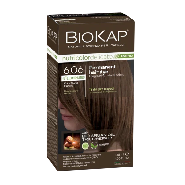 BioKap Delicato Rapid 6.06 Dark Blond Havana Hair Dye 135ml