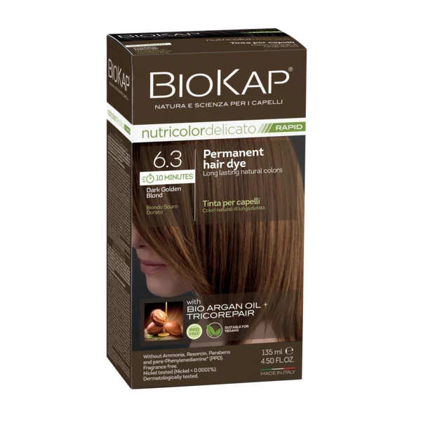 BioKap Delicato Rapid 6.3 Dark Golden Blond Hair Dye 135ml