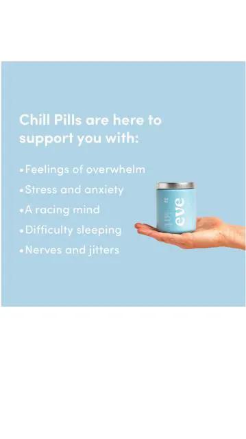 Eve Chill Pills Calming Stress Support Natural Herbal Dietary Supplement 90 Vege Capsules
