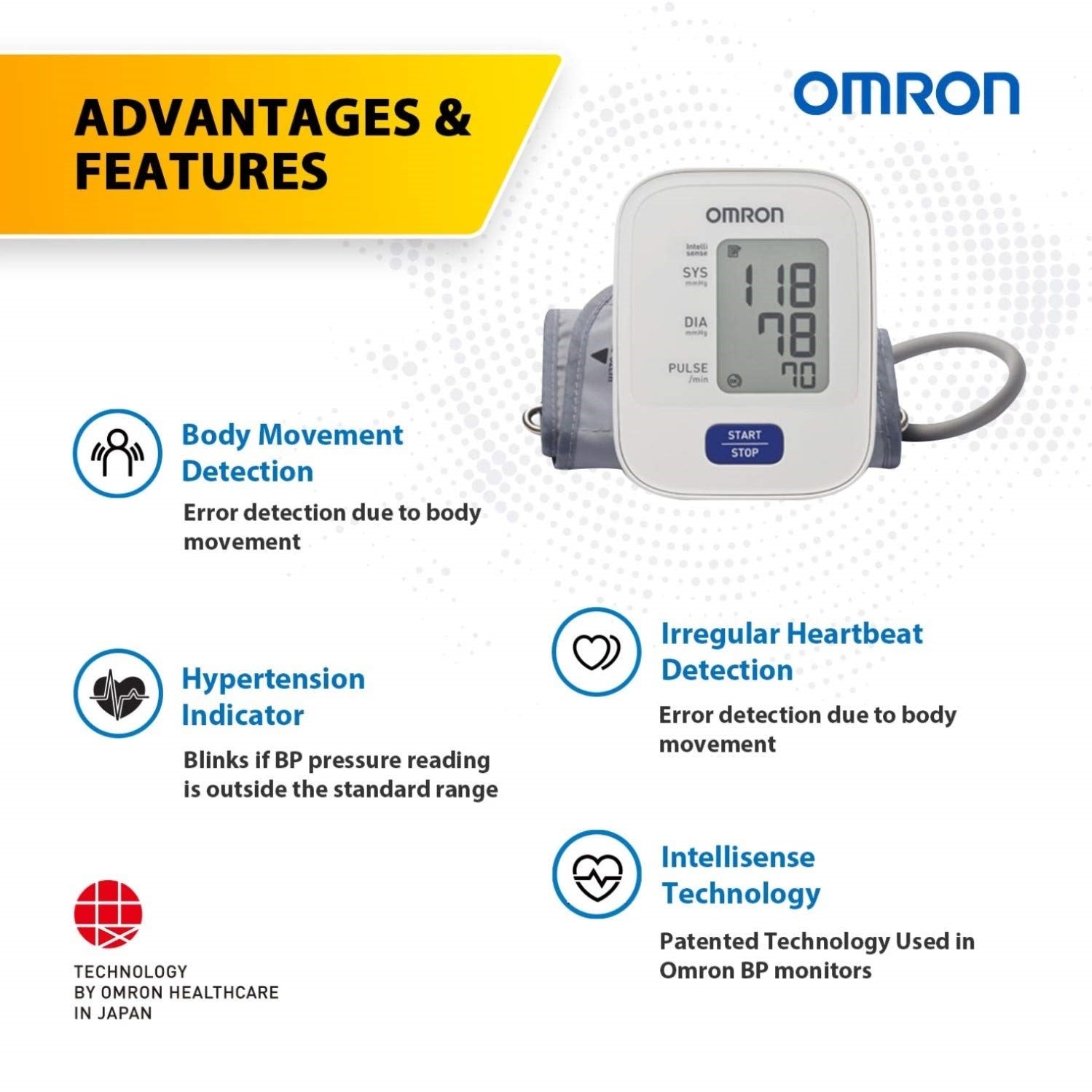 Omron HEM-7120 cuff on arm