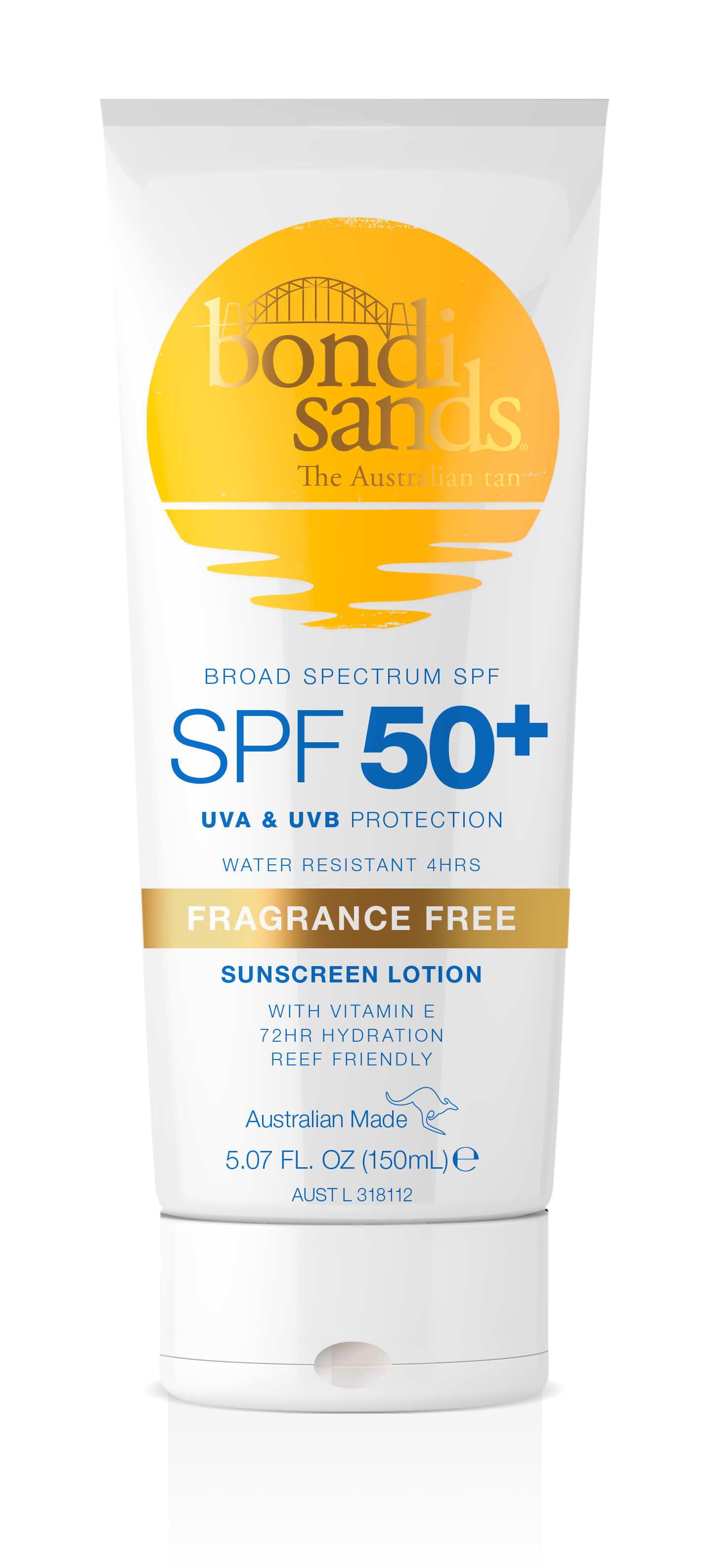 Bondi Sands SPF 50+ Fragrance Free Body Sunscreen Lotion 150ML bondi sands,issues,sun,sun care,sunscreen