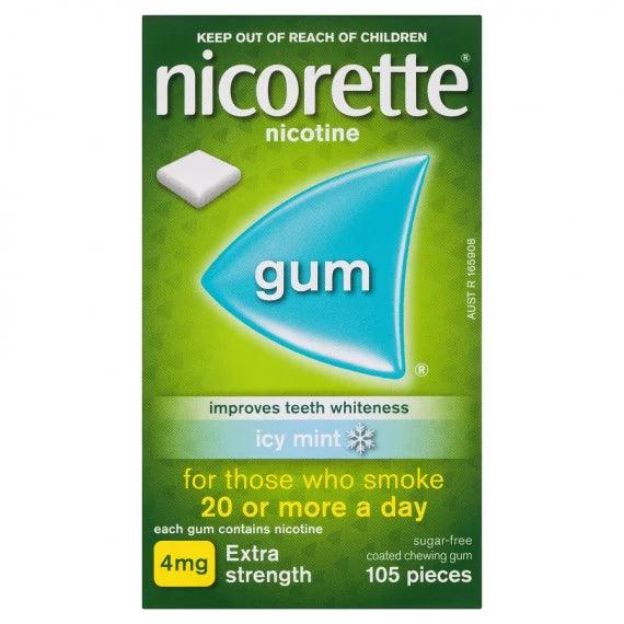 Nicorette Nicotine Gum Icy Mint 4mg 105 Pieces - DominionRoadPharmacy