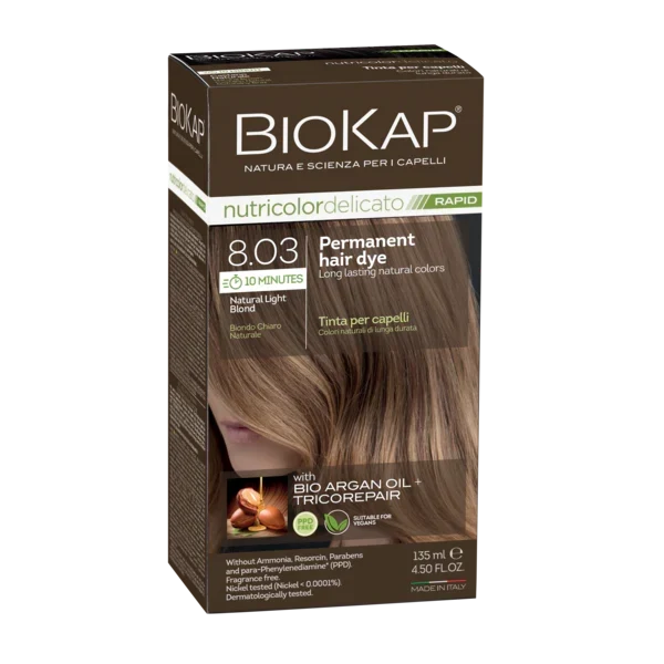 BioKap Delicato Rapid 8.03 Natural Light Blond Hair Dye 135ml