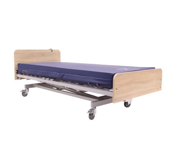 Bock® v2 Adjustable height 4-section Single Electric Bed 4-section electric bed,adjustable rail clamp,anti-kink feature,Battery for emergency lowering,Beech wood head,electric bed,endboard for ease of cleaning,generation of electric fields,High grade coil