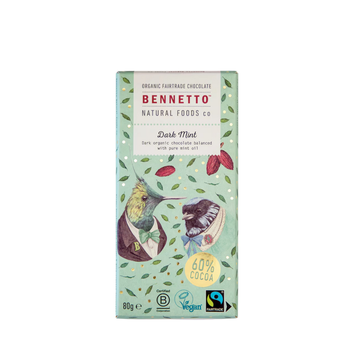 Bennetto Dark Mint Chocolate 80g