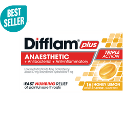 Difflam Plus Anaesthetic Sore Throat Lozenges Honey Lemon