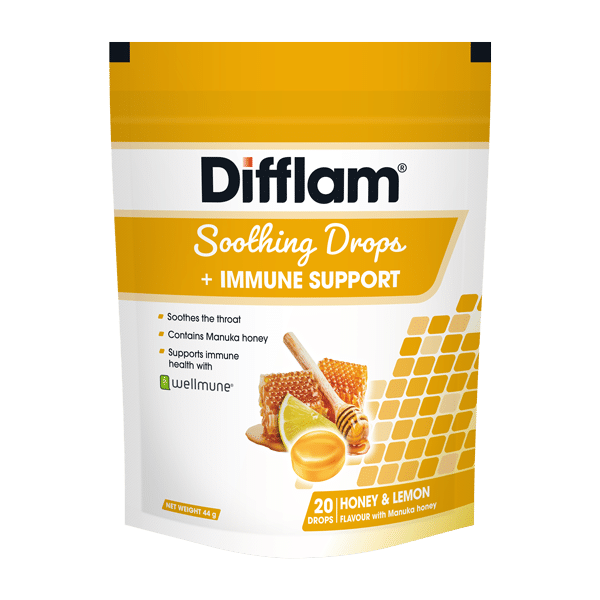 Difflam Soothing Drops Immune Support Honey Lemon