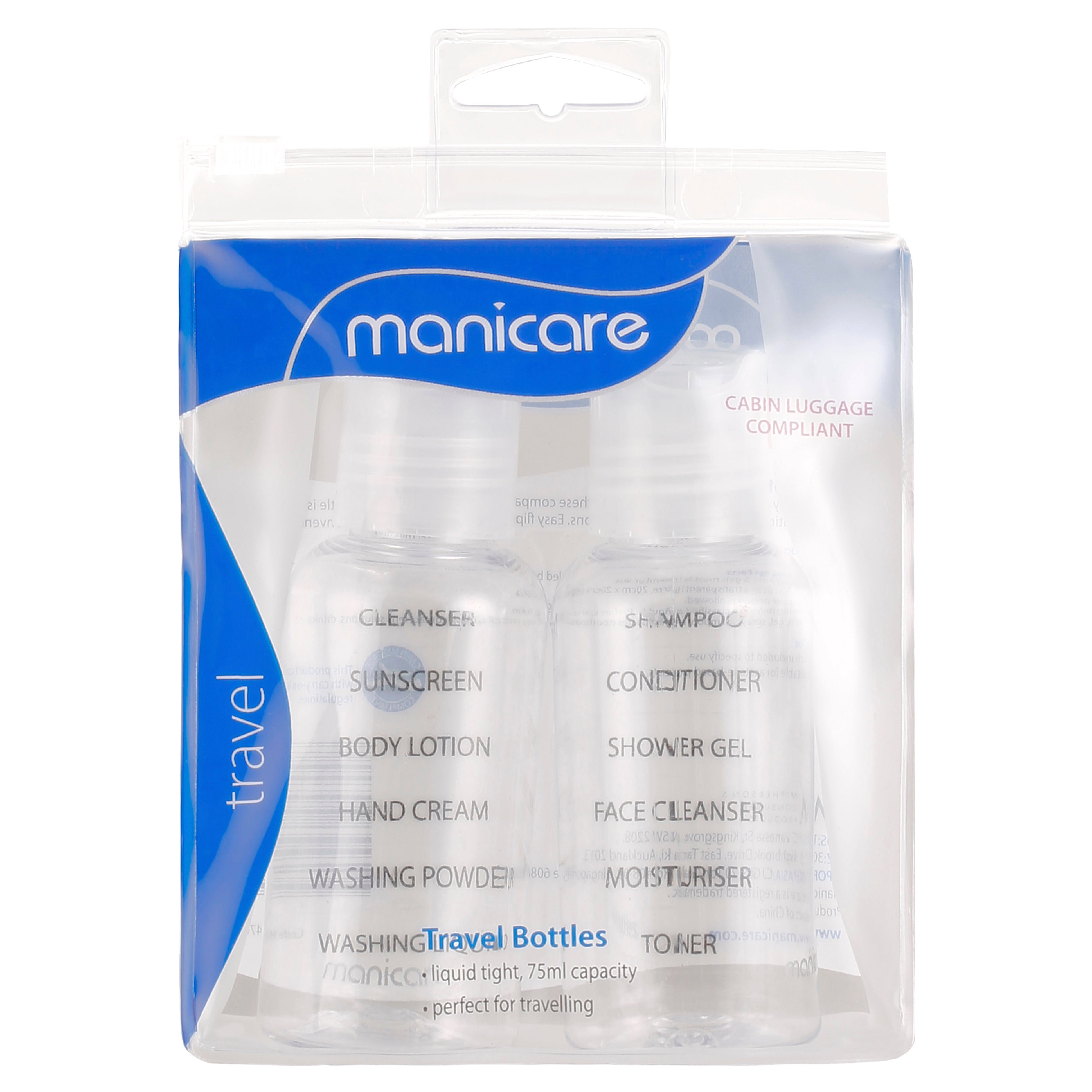 Manicare Travel Bottles 2 Pack