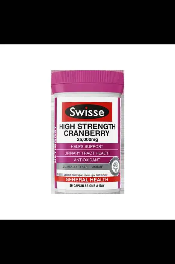 Swisse High Strength Cranberry 30 Capsules for Urinary Health Support, high strength cranberry urinary health capsules.