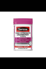Swisse High Strength Cranberry 30 Capsules for Urinary Health Support, high strength cranberry urinary health capsules.