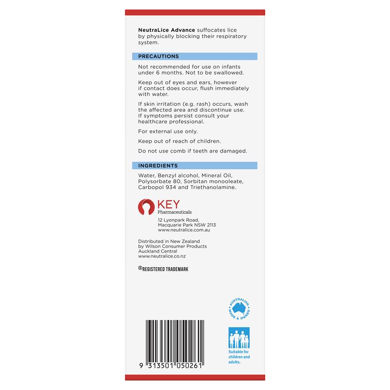 Neutralice Advance Family Value Pack 475ml Clinically proven,Fast and effective treatment technology,Includes a metal comb,issues,Kills head lice and their eggs,Neutralice Advance Family Value Pack,Suitable for senstive skin