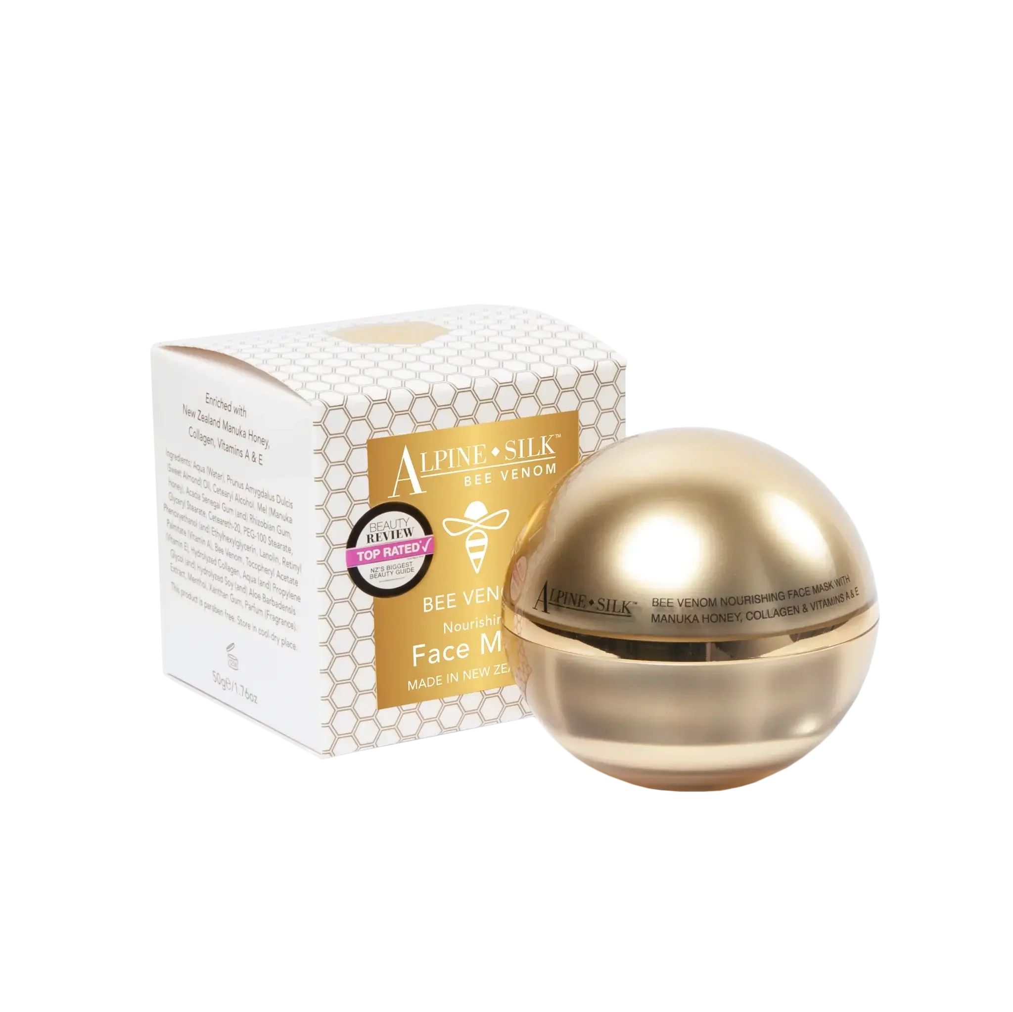 Alpine Silk Bee Venom Face Mask 50g alpine,alpine silk,Alpine Silk Bee Venom Eye Creme 30g,Alpine Silk Bee Venom Face Mask 50g,Alpine Silk Bee Venom Gift Pack,Alpine Silk Bee Venom Moisturiser 50g,Alpine Silk Certified Organic Rosehip Oil 30ml,ALPINE SILK